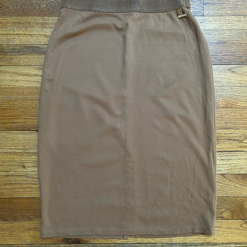 Elegant Brown Pencil Skirt